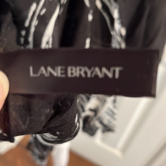 NWOT Layne Bryant Sheer black and white scarf w/ tassels. - Picture 4 of 4